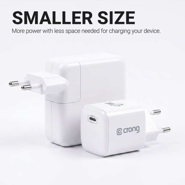 Crong NEO GaN įkroviklis USB-C 40 W, oranžinis