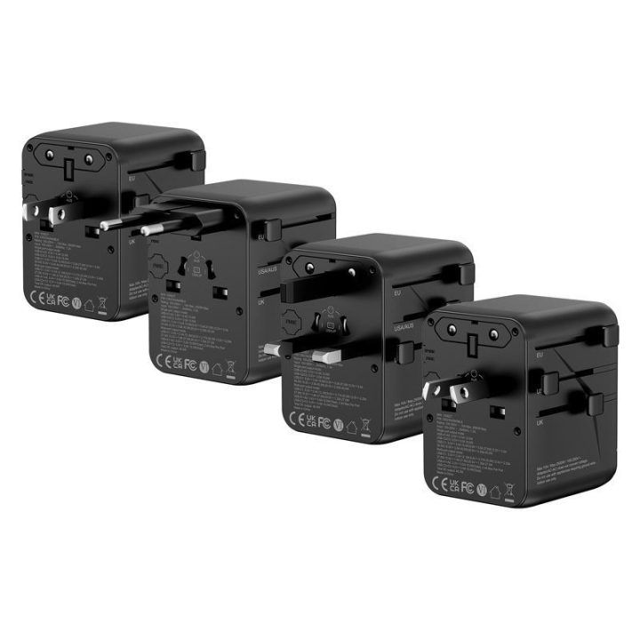Kelioninis adapteris Crong One World 45 W, juodas