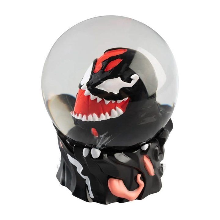 Spider-Man ir Venom stiklinis sniego rutulys su dovanų dėžute