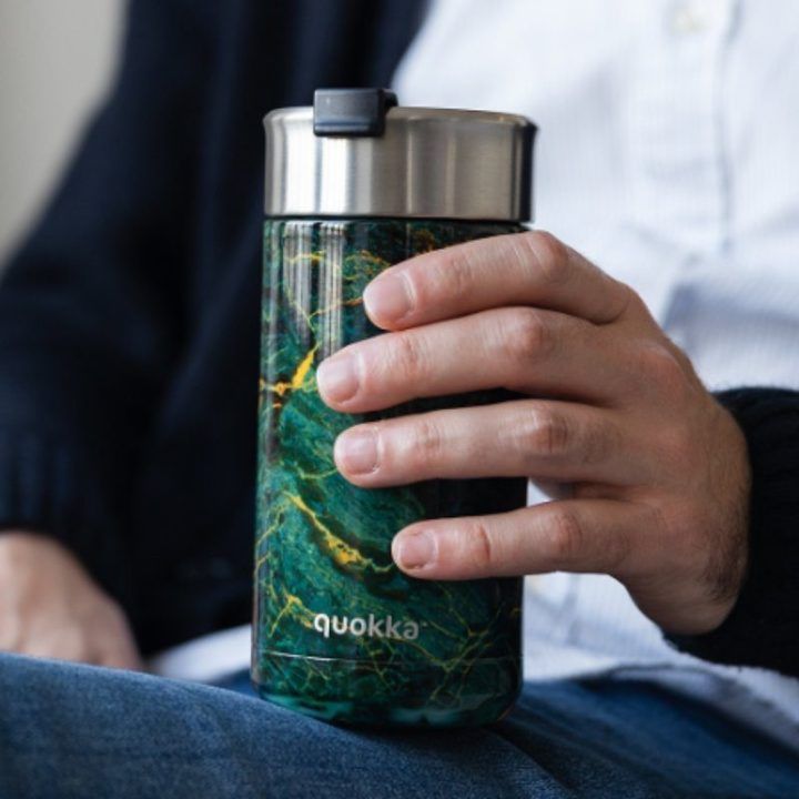 Terminis puodelis iš nerūdijančio plieno, 400 ml, žalias