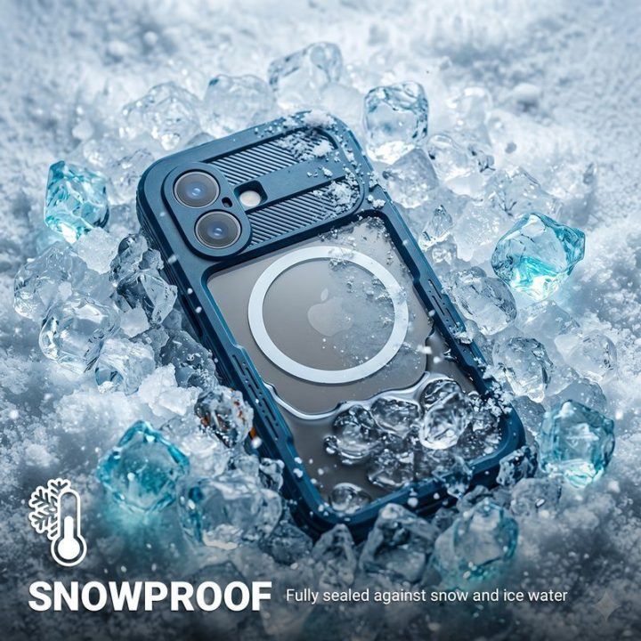 Crong Seal Cover vandeniui atsparus dėklas iPhone 16 Pro, juodas