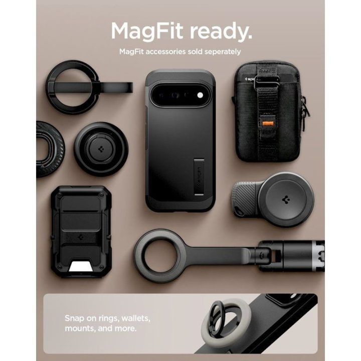 Dėklas Google Pixel 11 Pro, juodas Spigen Tough Armor Mag