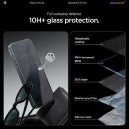 Grūdintas apsauginis stiklas Google Pixel 11 Pro XL, 2 vnt., Spigen
