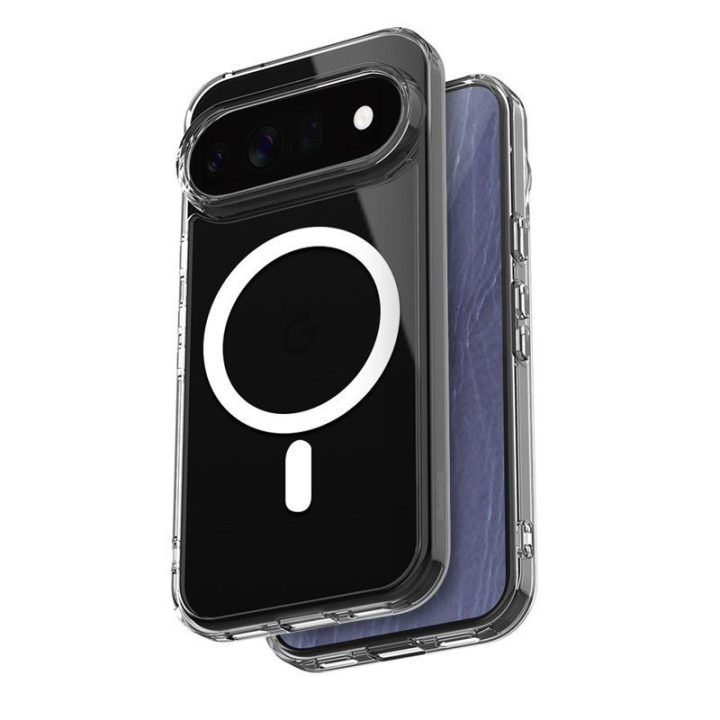 Permatomas „MagSafe“ dėklas Google Pixel 11, Crong Hybrid Clear Magnetic