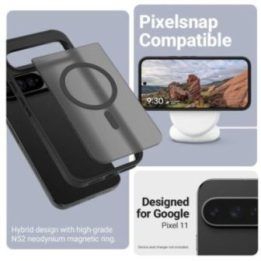 Dėklas Google Pixel 11, juodas Crong Hybrid Matte Magnetic