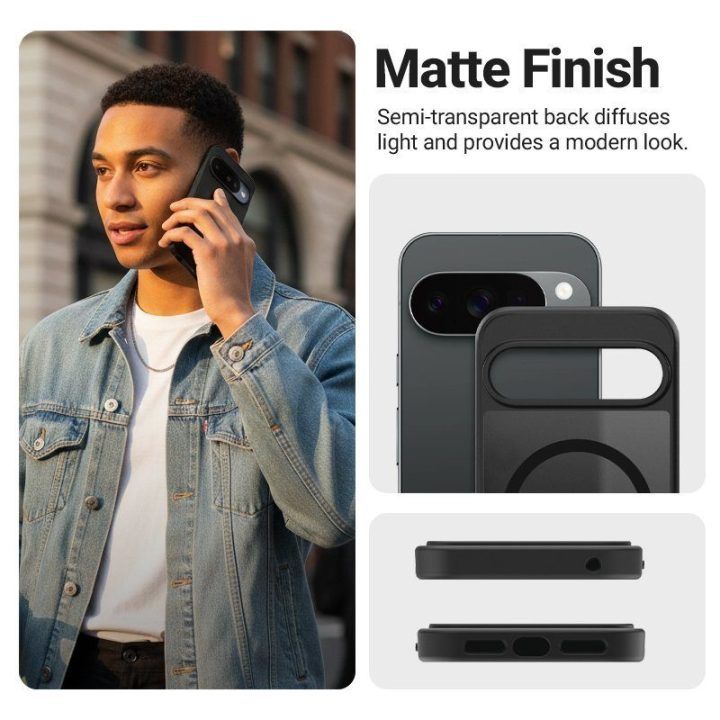 Dėklas Google Pixel 11, juodas Crong Hybrid Matte Magnetic