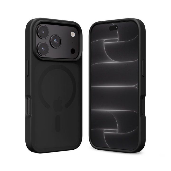 Dėklas iPhone 18 Pro / 17 Pro Crong Hybrid Matte Magnetic, juodas