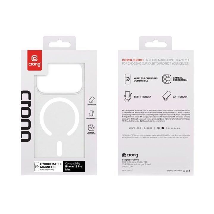 Balta „MagSafe“ dėklas iPhone 18 Pro Max / 17 Pro Max