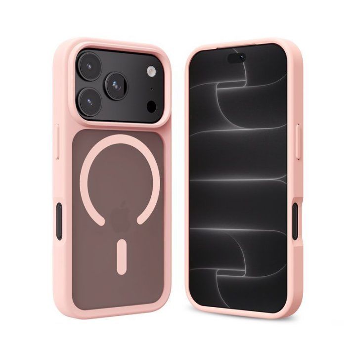 Rožinis dėklas Crong Hybrid Matte Magnetic iPhone 18 Pro / 17 Pro