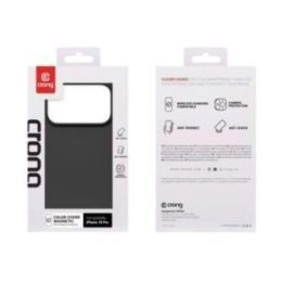 Crong Color Cover Magnetic dėklas iPhone 18 Pro / 17 Pro, juodas