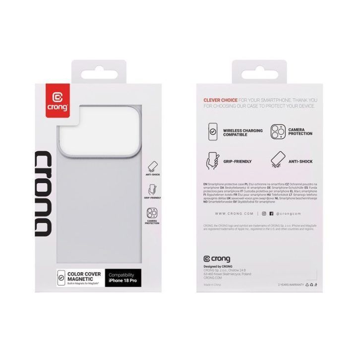 Pilkas MagSafe dėklas iPhone 18 Pro / 17 Pro