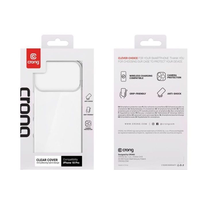 Permatomas dėklas iPhone 18 Pro / 17 Pro Crong Clear Cover