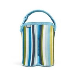 Built Bottle Buddy Two Bottle Tote su laikikliu, Baby Blue Stripe