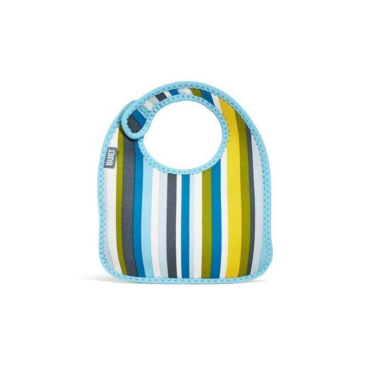 BUILT Mess Mate 2 vnt. kūdikio seilinukų rinkinys, Baby Blue Stripe