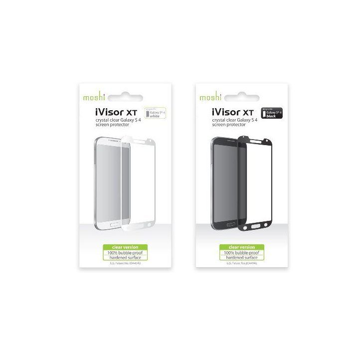 Moshi iVisor XT viso ekraną dengiantis apsauginis stiklas Samsung Galaxy S4 telefonui, juodas