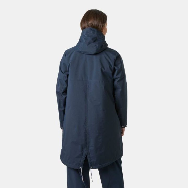 Moteriškas lietpaltis Helly Hansen W Hvaler Ins Raincoat, tamsiai mėlynas