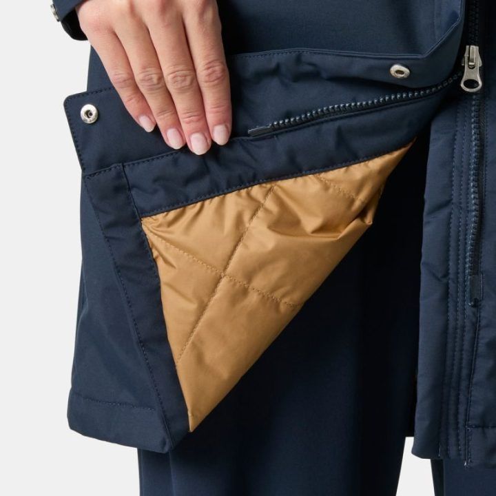 Moteriškas lietpaltis Helly Hansen W Hvaler Ins Raincoat, tamsiai mėlynas