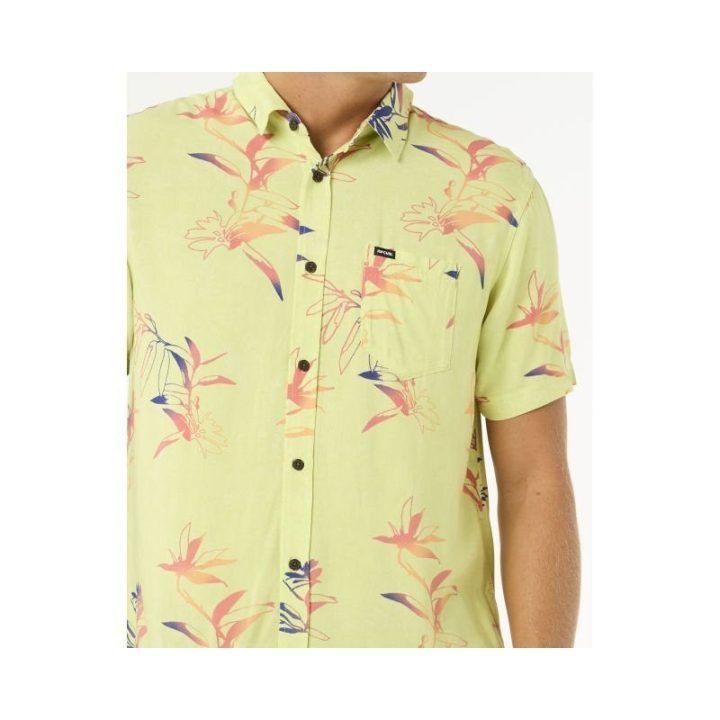 RIP CURL trumpomis rankovėmis marškiniai Fun Times, geltoni