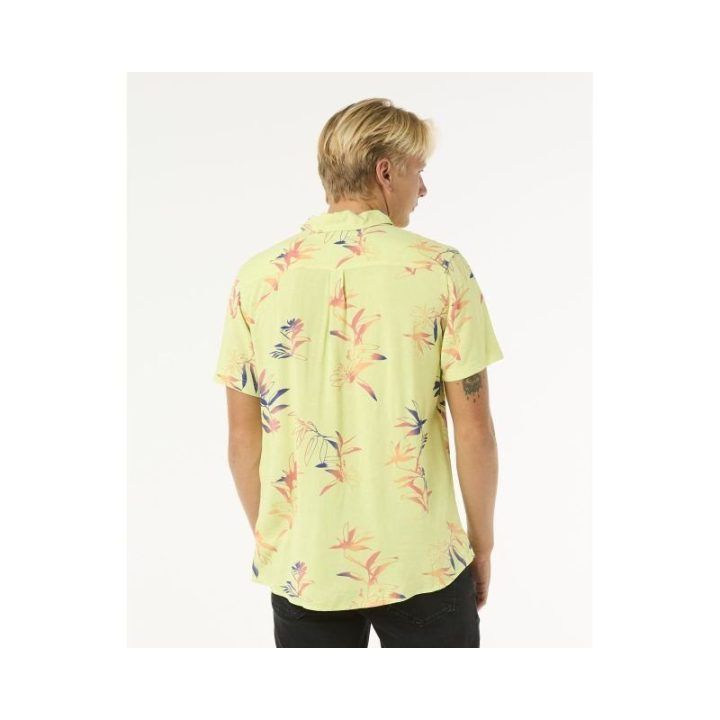 RIP CURL trumpomis rankovėmis marškiniai Fun Times, geltoni