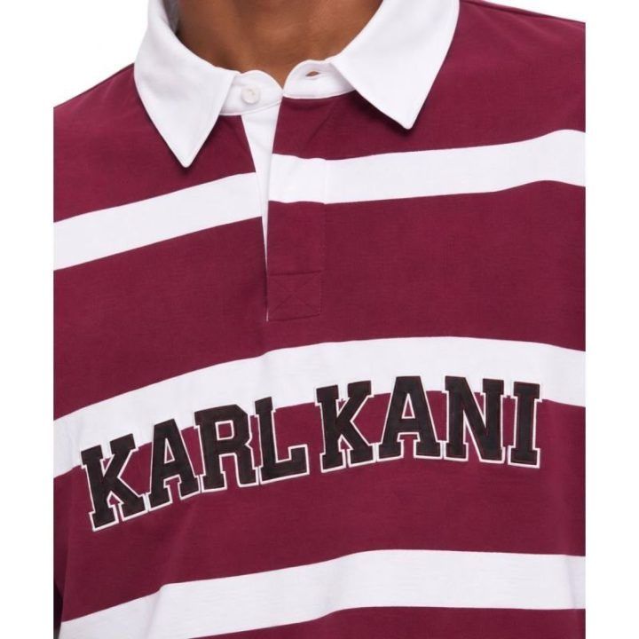 Vyriškas Karl Kani rugby stiliaus džemperis, dryžuotas
