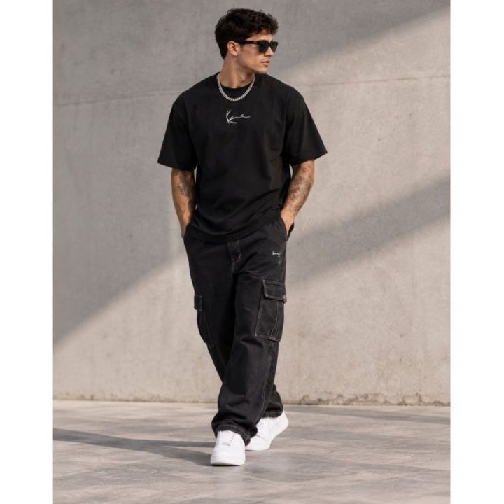 Vyriški marškinėliai Karl Kani Signature Tee, juodi