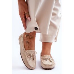 Smėlio spalvos zomšos imitacijos mokasinai Step in style
