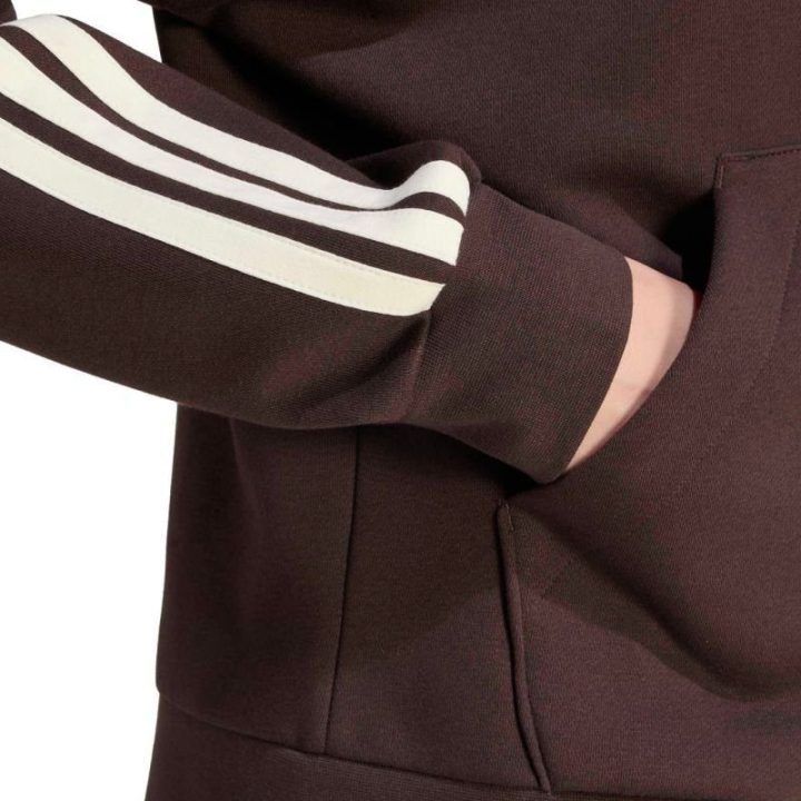 Moteriškas džemperis su gobtuvu ir užtrauktuku adidas, rudas