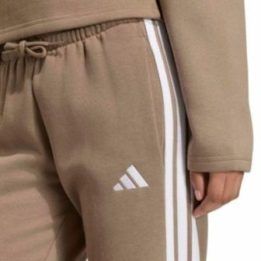 Moteriškos kelnės adidas Essentials 3-Stripes Fleece Slim, smėlio spalvos