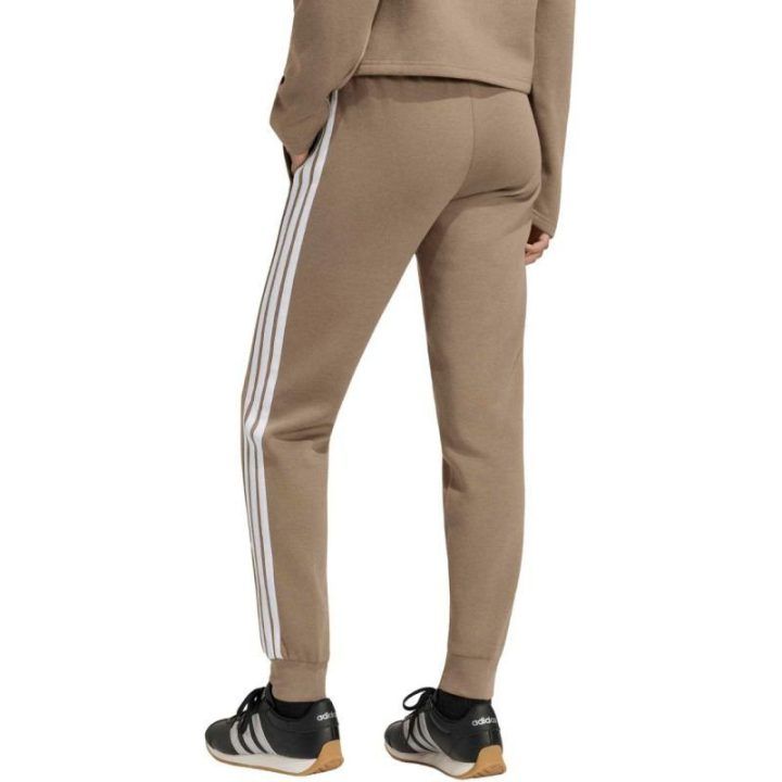 Moteriškos kelnės adidas Essentials 3-Stripes Fleece Slim, smėlio spalvos