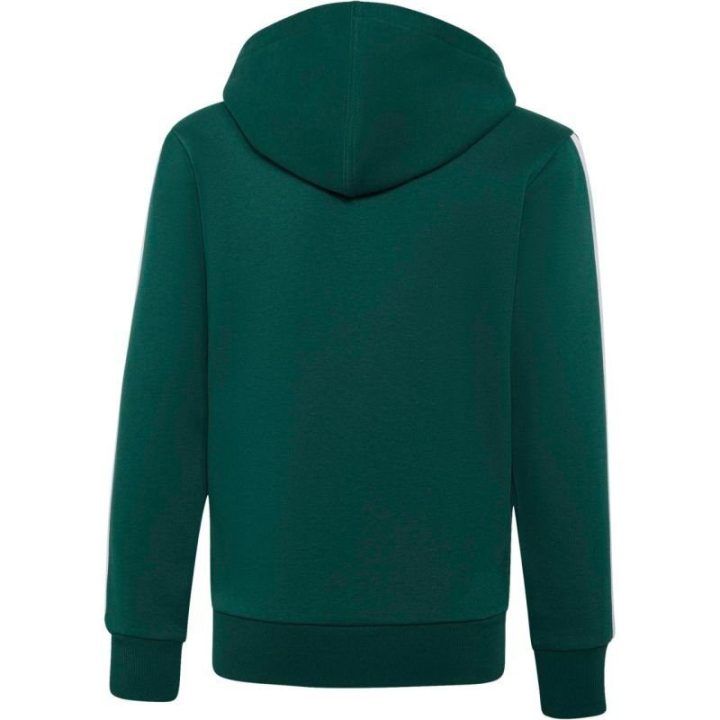Vaikiškas adidas džemperis su gobtuvu ir užtrauktuku, žalias