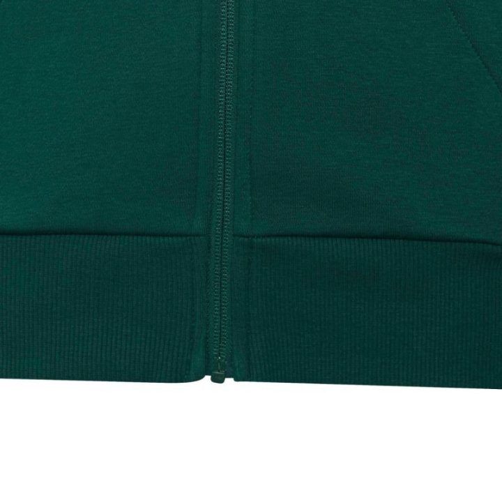 Vaikiškas adidas džemperis su gobtuvu ir užtrauktuku, žalias