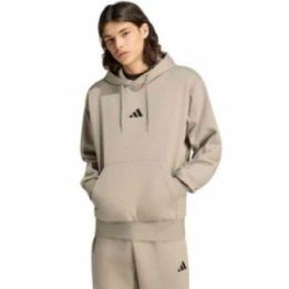 Vyriškas džemperis su gobtuvu adidas Essentials Feelcozy, smėlio spalvos