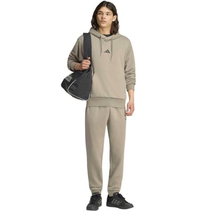 Vyriškas džemperis su gobtuvu adidas Essentials Feelcozy, smėlio spalvos