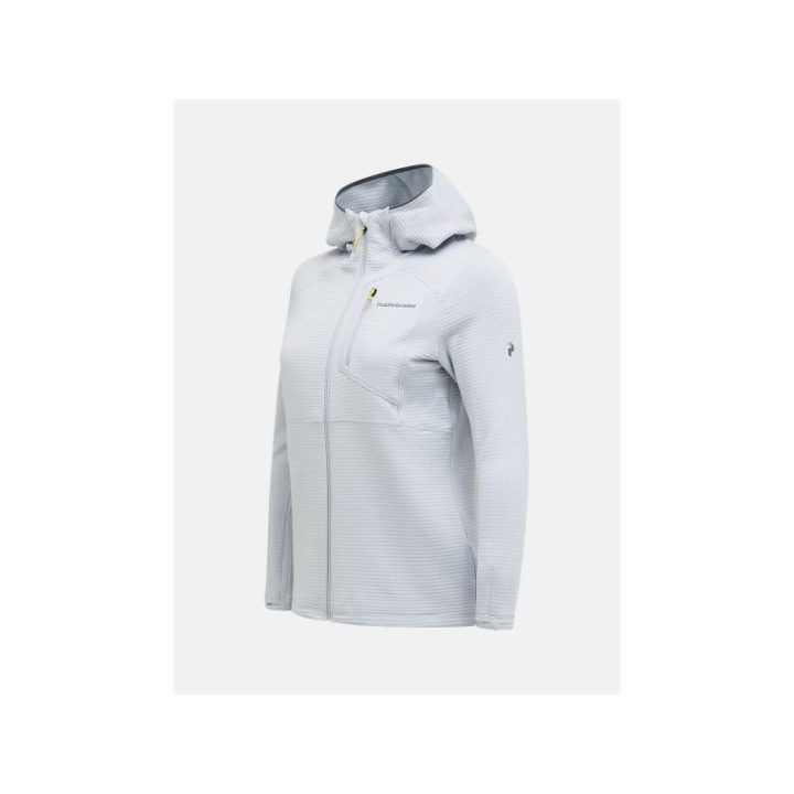 Moteriškas džemperis su gobtuvu Peak Performance Trail Polartec Power Grid Zip Hood, pilkas