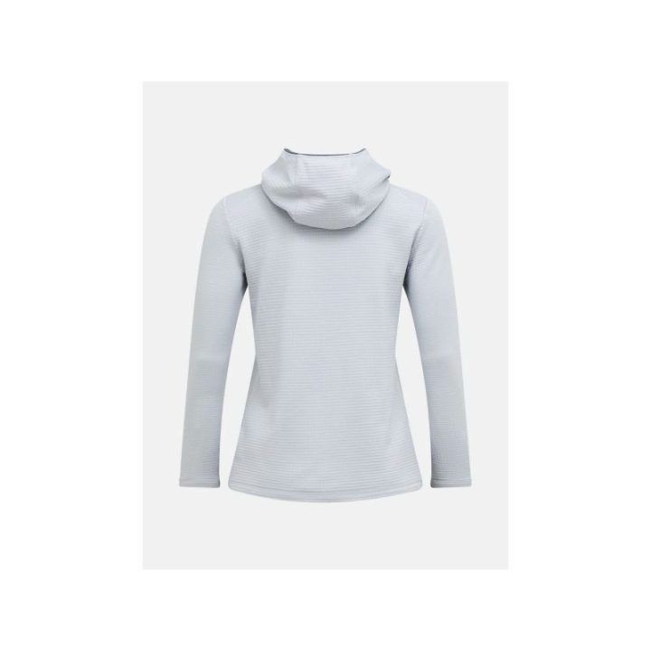 Moteriškas džemperis su gobtuvu Peak Performance Trail Polartec Power Grid Zip Hood, pilkas
