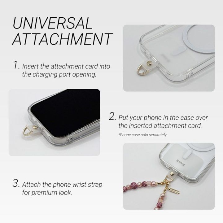 Telefono pakabukas Pastel Beads Crong, aukso spalvos