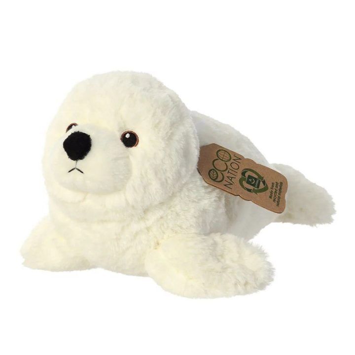 Minkštas žaislas Eco Nation baltas ruonis, 30 cm