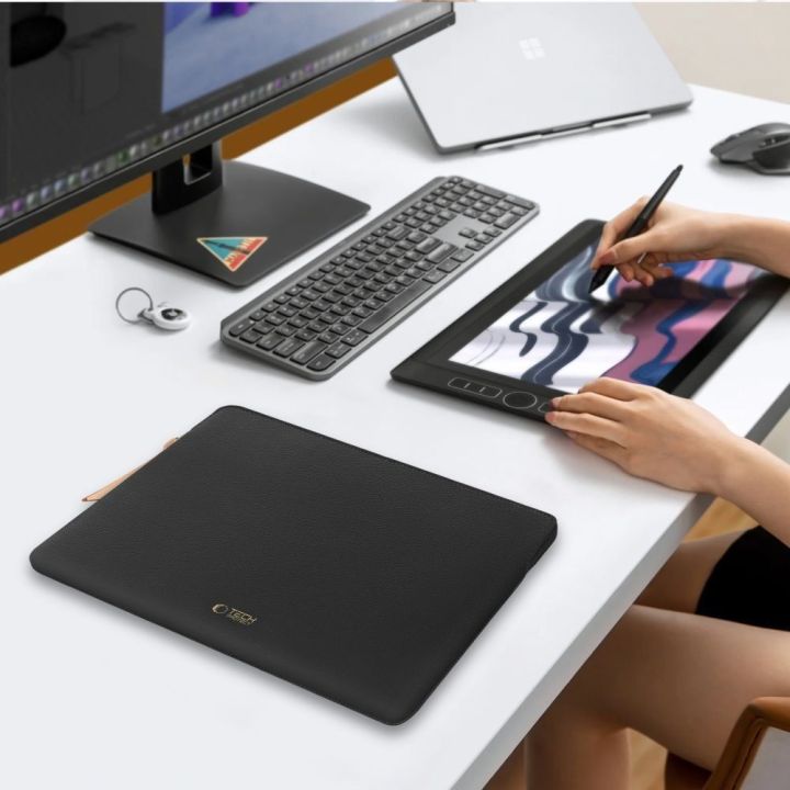 Tech-Protect Fleece laptopo dėklas 13–14 colių, juodas
