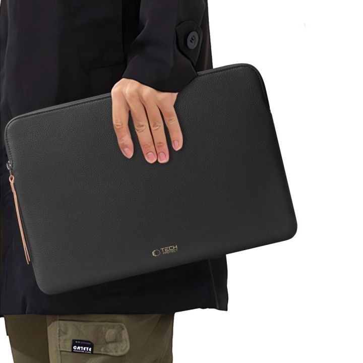 Tech-Protect Fleece laptopo dėklas 13–14 colių, juodas