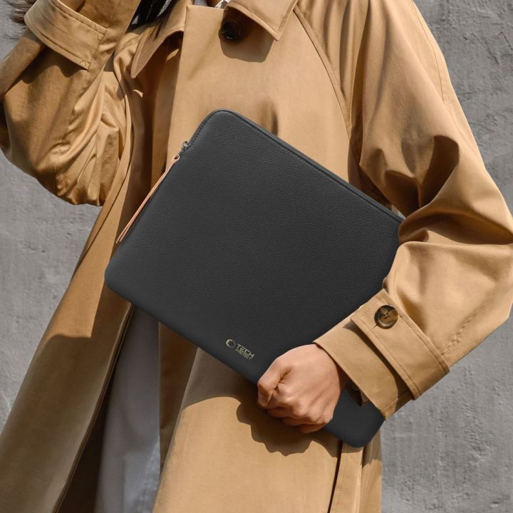 Tech-Protect Fleece laptopo dėklas 13–14 colių, juodas