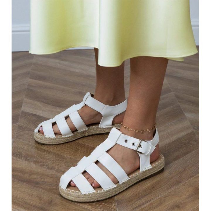 Moteriškos baltos uždaros espadrilės Kleona