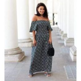 Juoda gėlėta maxi suknelė Marcello