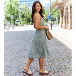 Žalia gėlėta midi suknelė Nuovi