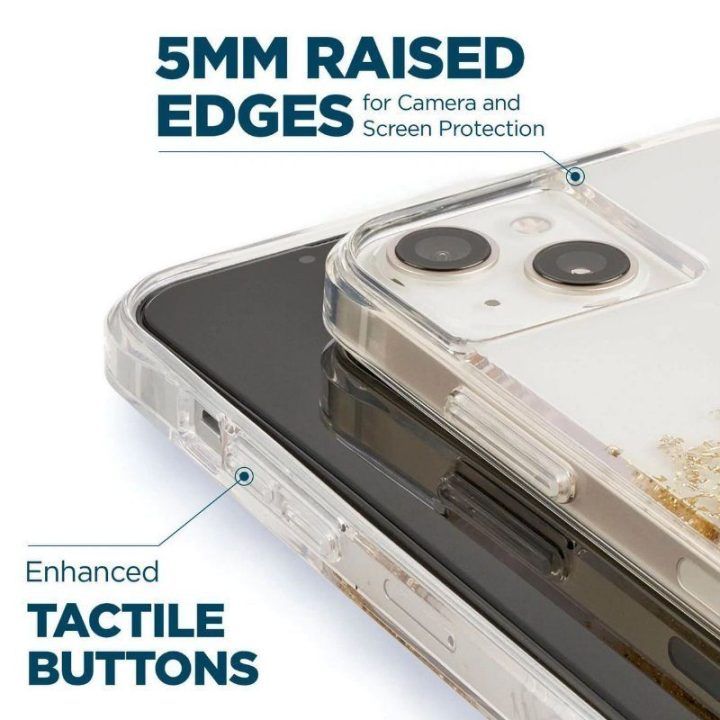 Dėklas su aukso blizgučiais iPhone 14 Plus, Case-Mate Karat Marble
