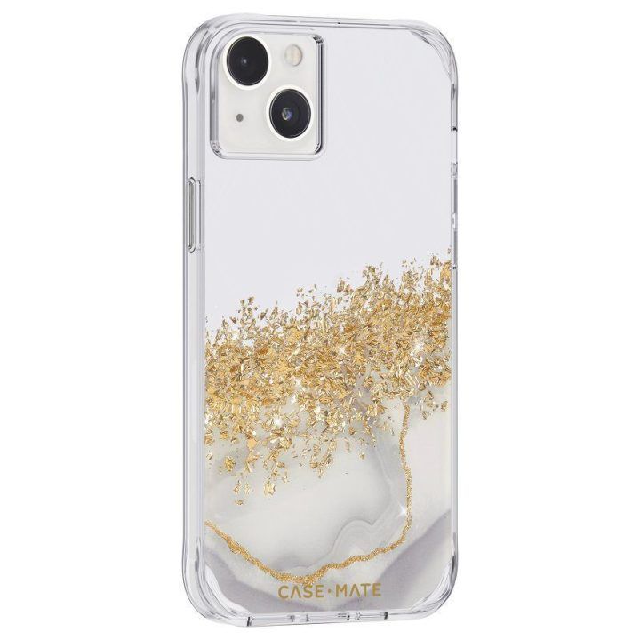 Dėklas su aukso blizgučiais iPhone 14 Plus, Case-Mate Karat Marble