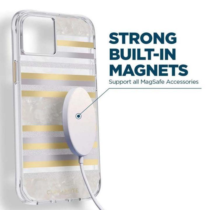 Dėklas iPhone 14 Plus Case-Mate Pearl Stripes su MagSafe