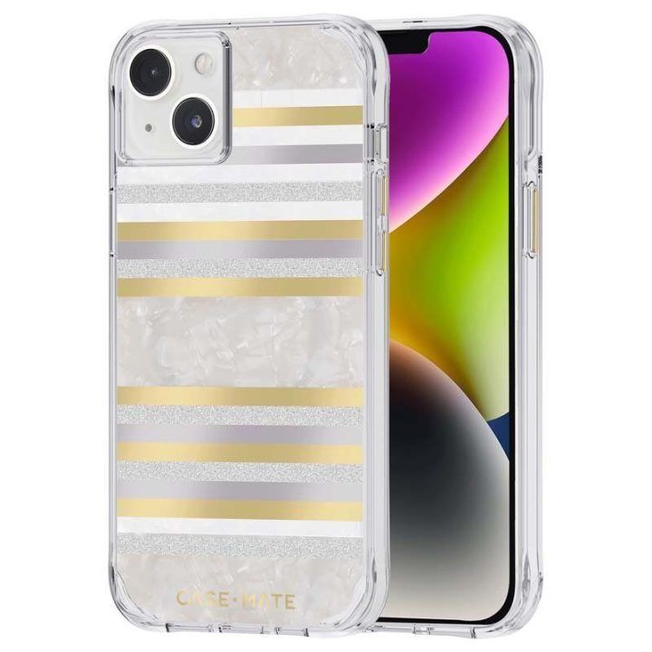 Dėklas iPhone 14 Plus Case-Mate Pearl Stripes su MagSafe