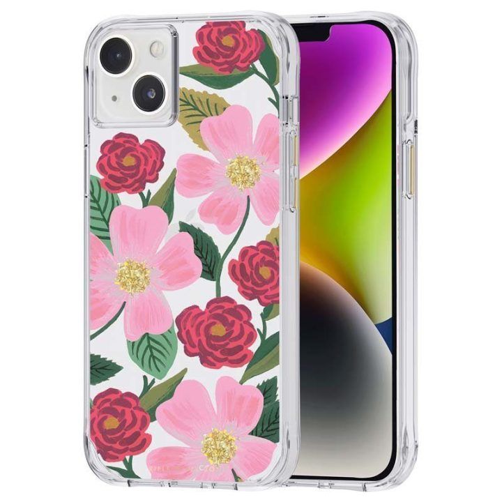Aukso detalėmis dekoruotas dėklas iPhone 14 Plus
