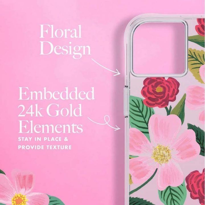 Aukso detalėmis dekoruotas dėklas iPhone 14 Plus
