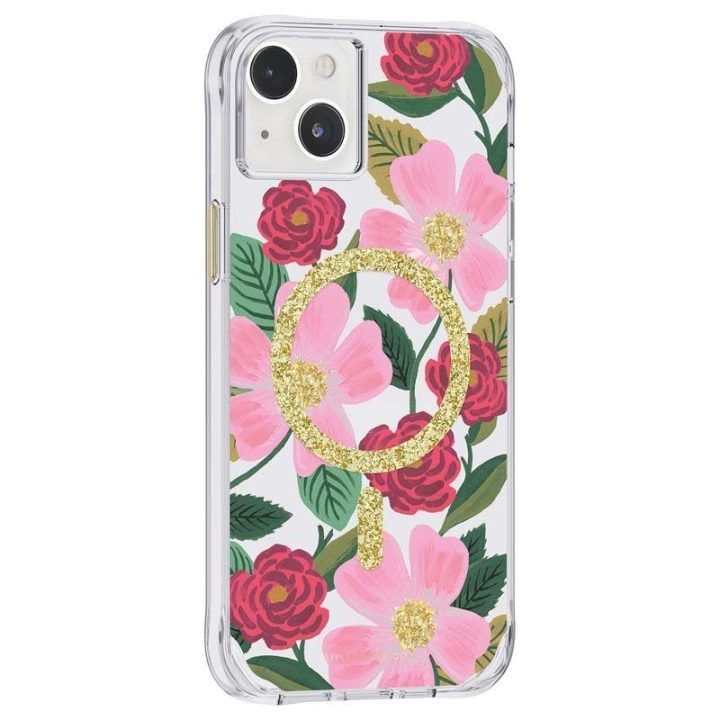 Dėklas iPhone 14 Plus Rifle Paper Rožinis sodas su MagSafe